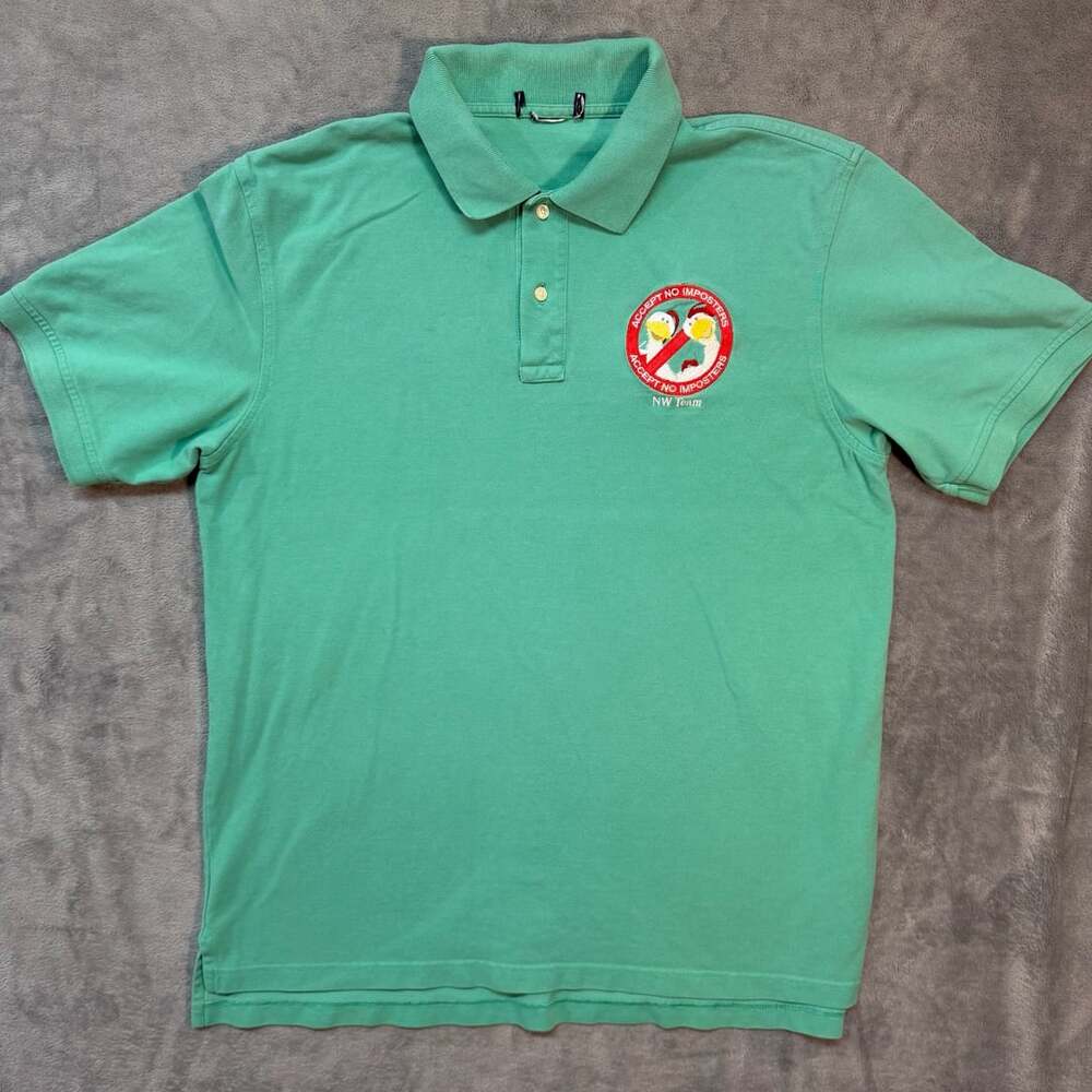 NW Team Accept No Imposters Polo Size Large Green Pique